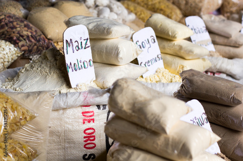 Photo: Traditional food market in Peru. Traditional food market in Peru.