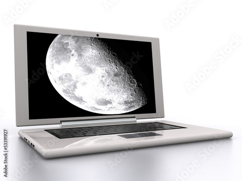Illustration: Moon on black background Moon on black background