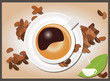 Coffe background with coffee cup, vector
