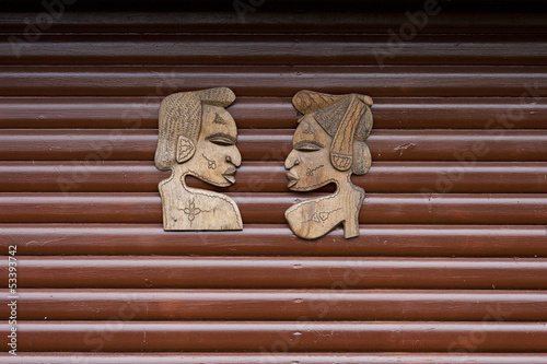 Photo: Wooden Carved African Faces Wooden Carved African Faces