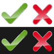 Keuz Haken Icons mit einem Effekt