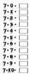 Tabla de multiplicar del siete.
