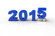 New Year 2014 and Old 2015,Render 3D. Over white background