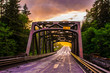 Rusty Steel Bridge after Rain