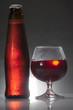Red wine glass over  background