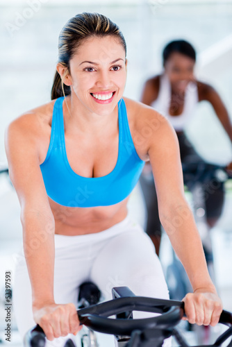 Photo: Woman doing spinning Woman doing spinning