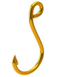Gold fishing hook