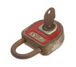 Antique padlock on white background