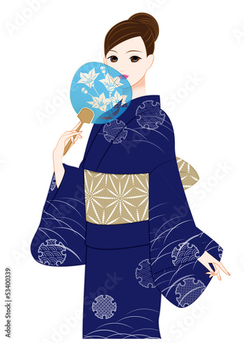 Illustration: 浴衣の女性 浴衣の女性