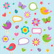 Vector: Set of vector speech bubbles with cute birds Set of vector speech bubbles with cute birds