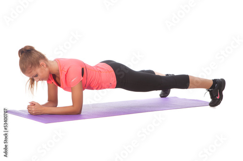 Photo: Girl doing sport exercise Girl doing sport exercise