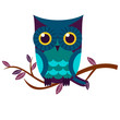 Cute owl isolated vector illustration.