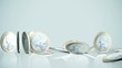falling Euro coins in slow motion