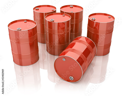 Illustration: 3d steel drums - shipping containers 3d steel drums - shipping containers