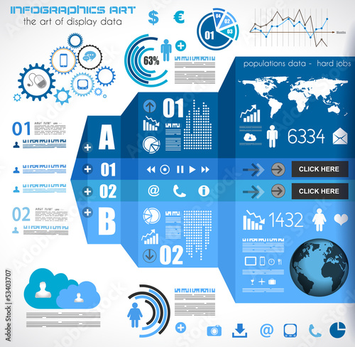 Vector: Infographic elements - set of paper tags, Infographic elements - set of paper tags,