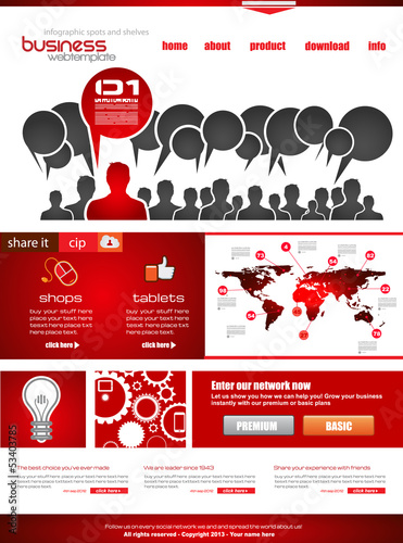 Vector: Website template for corporate business Website template for corporate business