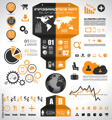 Vector: Infographic elements - set of paper tags, Infographic elements - set of paper tags,