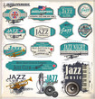 Vector: Jazz music stamps and labels Jazz music stamps and labels