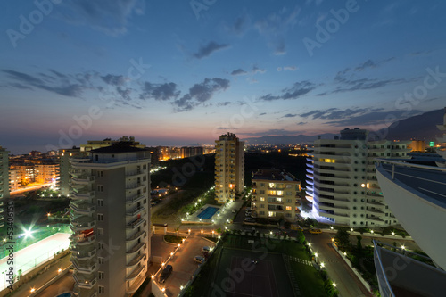 Photo: Evening view from a high floor on exterior of hotels Evening view from a high floor on exterior of hotels