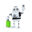 Android robot with shopping bag
