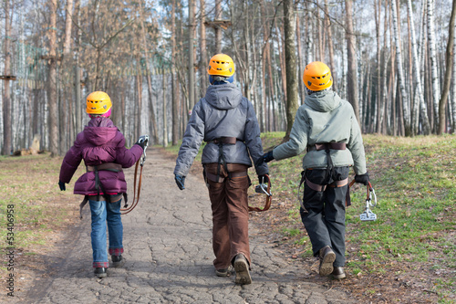 Photo: Three small climber go to the place of trial Three small climber go to the place of trial