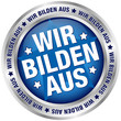 Button "Wir bilden aus" blau/silber