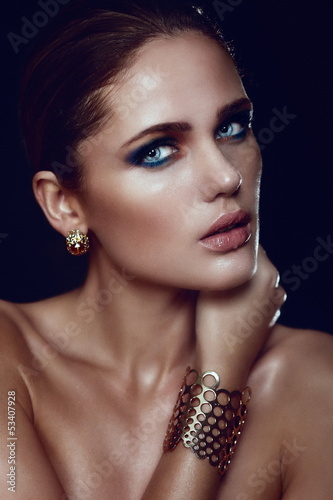 Photo: glamor sexy model with bright makeup with perfect clean skin glamor sexy model with bright makeup with perfect clean skin