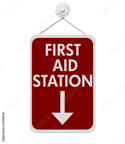 Illustration: First Aid Station sign First Aid Station sign