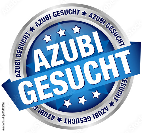 Vector: Button Banner "Azubi gesucht" blau/silber Button Banner "Azubi gesucht" blau/silber