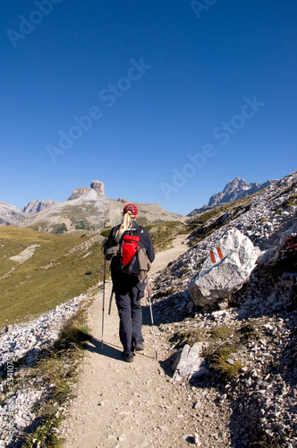 Photo: Wanderer in den Dolomiten - Alpen Wanderer in den Dolomiten - Alpen
