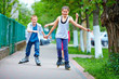 happy teenage friends playing outdoors
