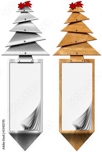 Illustration: Stylized Christmas Tree Vertical Banners Stylized Christmas Tree Vertical Banners