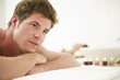 Young couple relaxing in health spa