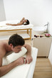 Young couple relaxing in health spa