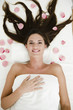 Young woman relaxing in health spa