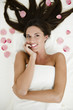 Young woman relaxing in health spa