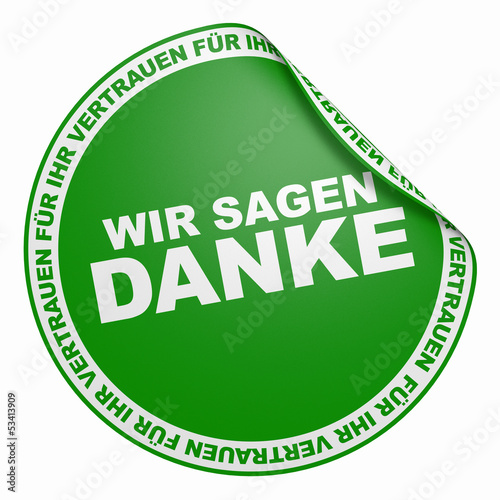 Illustration: 3DAufkleber Grün - Wir sagen Danke für Ihr Vertrauen 3DAufkleber Grün - Wir sagen Danke für Ihr Vertrauen