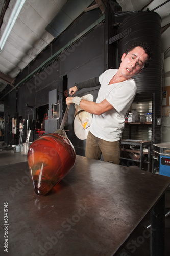 Photo: Man Shaping Glass Vase Man Shaping Glass Vase