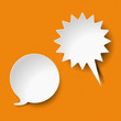 Speech And Shout Bubbles Orange Stripes