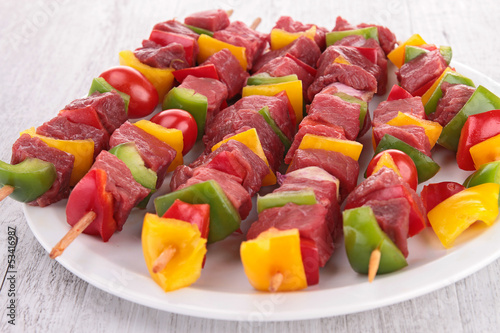 Photo: beef skewer kebab beef skewer kebab