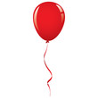 vector red balloon ribbon