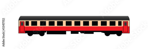 Vector: Red passenger rail car Red passenger rail car