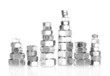Many types of screw nuts isolated on white