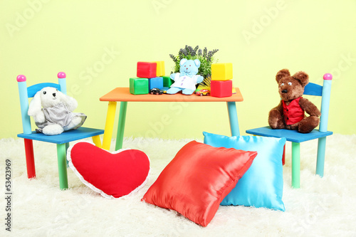 Photo: Modern child's room with equipment and toys Modern child's room with equipment and toys