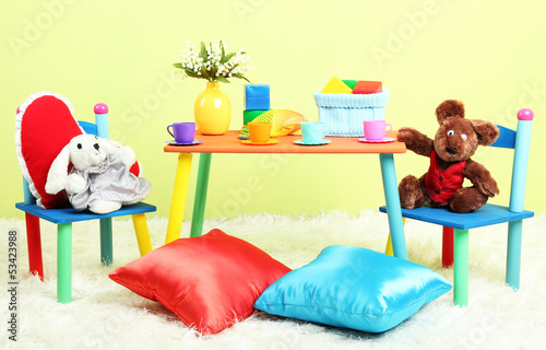 Photo: Modern child's room with equipment and toys Modern child's room with equipment and toys
