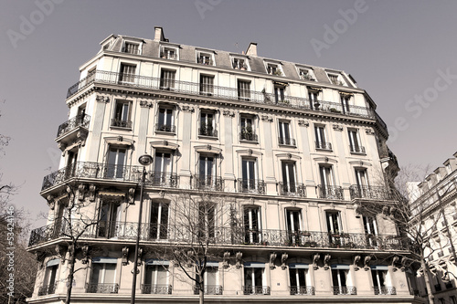 Photo: Paris Apartment block - sepia image Paris Apartment block - sepia image
