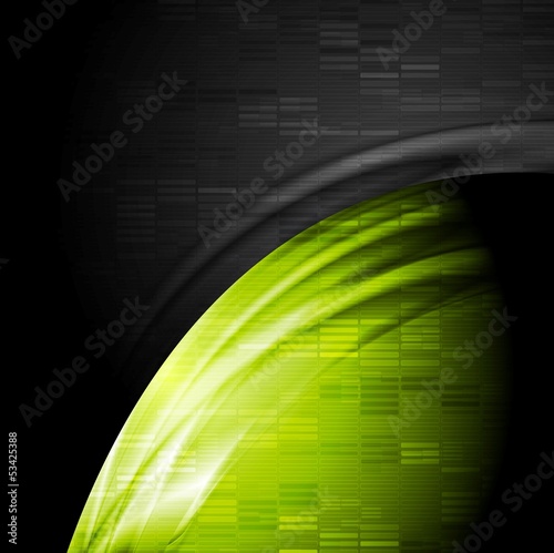 Vector: Green and black contrast technology backdrop Green and black contrast technology backdrop