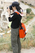The  girl who is taking photograph