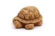 Ceramic figurine of turtle on white background
