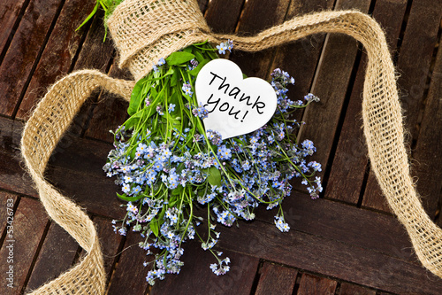 Photo: Vergissmeinnicht mit weißem Herz, Thank You Vergissmeinnicht mit weißem Herz, Thank You